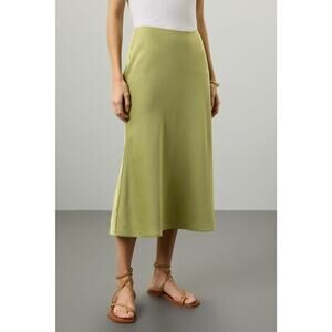 JASON WU Green Satin Side Zipper Sleek Silhouette Slip Style Skirt Size Size 4